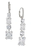 Nadri A La Carte Graduated Multi Drop Earrings In Rhodium Plated Or 18k Gold Plated In Silver