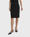 Theory Pencil Womens Wool Knee-length Pencil Skirt In Black