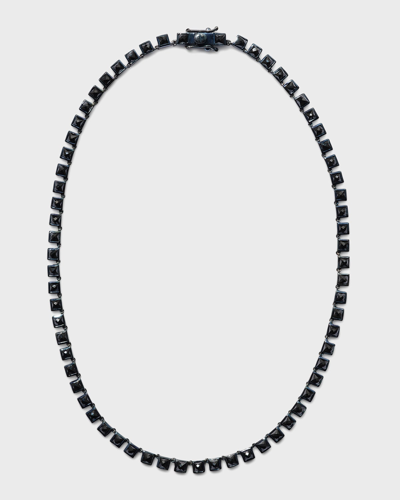 Nakard Mini Tile Riviere Necklace In Black Spinel