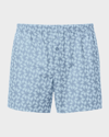 Zimmerli Men's 4700 Cotton Poplin Boxers In Light Blue