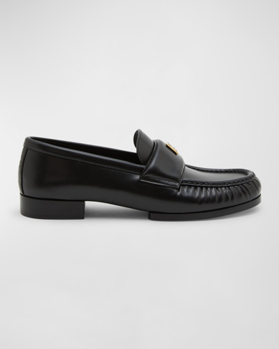 GIVENCHY LAMBSKIN LEATHER LOGO LOAFERS