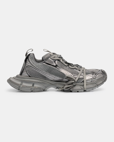 Balenciaga Men's 3xl Low-top Mesh Sneakers In Bal Grey/black