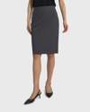 Theory Pencil Skirt In Good Wool In Charcoal Melange