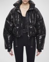 Shoreditch Ski Club Dissco Sequin Puffer Jacket In Black