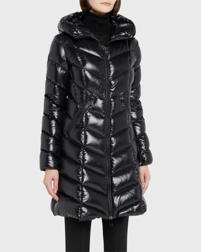 Moncler Marus Quilted 750 Fill Power Down Hooded Puffer Coat In Black