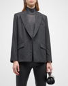 Vince Mélange-effect Single-breasted Blazer In H Charcoal