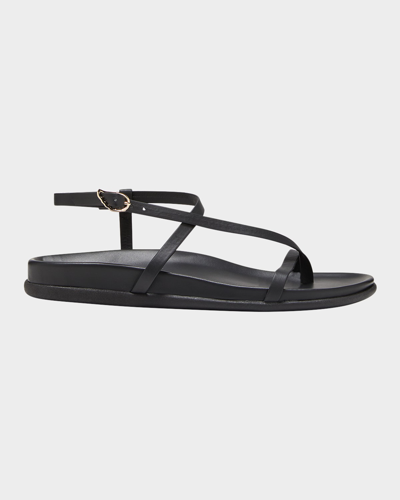 Ancient Greek Sandals Aimilia 皮质凉鞋 In Black