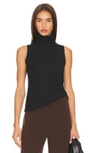Vince Sleeveless Turtleneck Tank Top In Black
