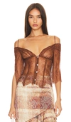 Kim Shui Brown Off-shoulder Blouse In Brown