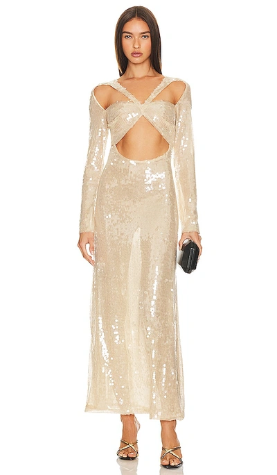 Kim Shui Pailette Cut Out Gown In Champagne