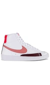 Nike Blazer Mid '77 Sneakers In White & Pink In White  Red  Stardust & Maroon