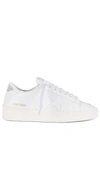 Golden Goose White Stardan Leather Sneakers With Star Motif In White