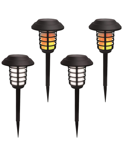 Bell + Howell Solar Powered Pathway Lights - 4 Pack/2 Modes In Black
