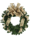 Creative Displays 26in Holiday Wreath With Beige Pinecone Bow In Beige