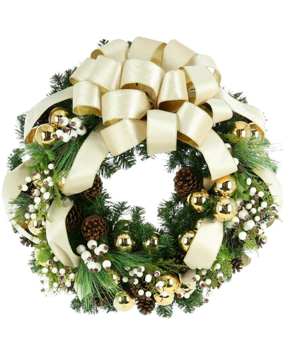 Creative Displays 32in Festive Holiday Wreath In Green