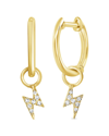 Sabrina Designs 14k Diamond Lightning Bolt Dangle Huggie Earrings