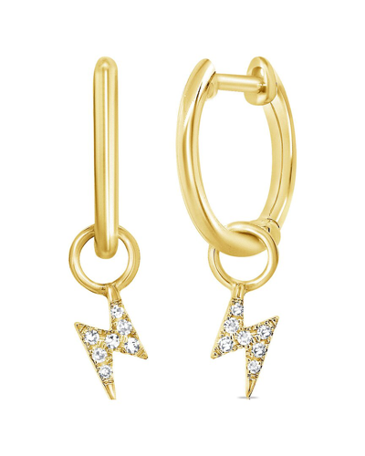 Sabrina Designs 14k Diamond Lightning Bolt Dangle Huggie Earrings