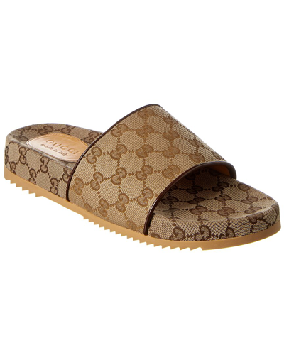 Gucci Pursuit Gg Slide In Brown