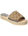 GUCCI GUCCI GG MATELASSE CANVAS & LEATHER SANDAL