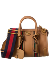 Gucci Double G Mini Leather Satchel In Brown
