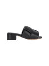 Bottega Veneta Black Patch Mules In Black  