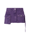 Attico Fay Denim Miniskirt In Purple