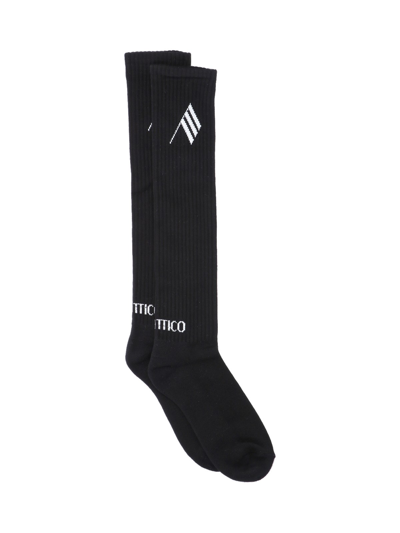 Attico Logo-print Socks In Black  