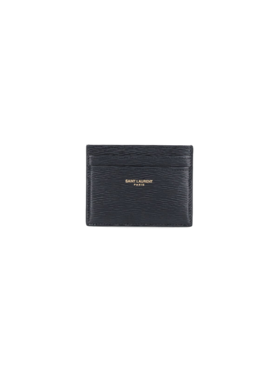 Saint Laurent Logo Card Holder In Black  