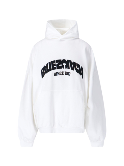 Balenciaga Oversized Sweatshirt "back Flip" In White