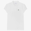 Lacoste Toddler And Little Girls Short Sleeve Polo Shirt In White