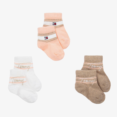 Tommy Hilfiger Baby Girls Pink Socks (3 Pack)