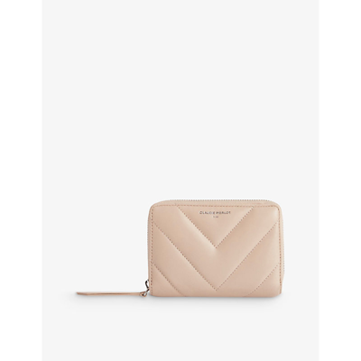 Claudie Pierlot Womens Naturels Answer Logo-embossed Quilted-leather Wallet