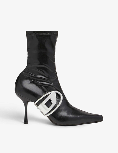 Diesel D-eclipse Bt 100mm Logo-plaque Boots In Black