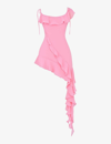 House Of Cb Womens French Pink Marcia Ruffle-trim Woven Mini Dress In Pink