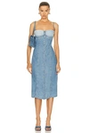 Diesel Strappy Midi Dress In Fix Denim In Blue