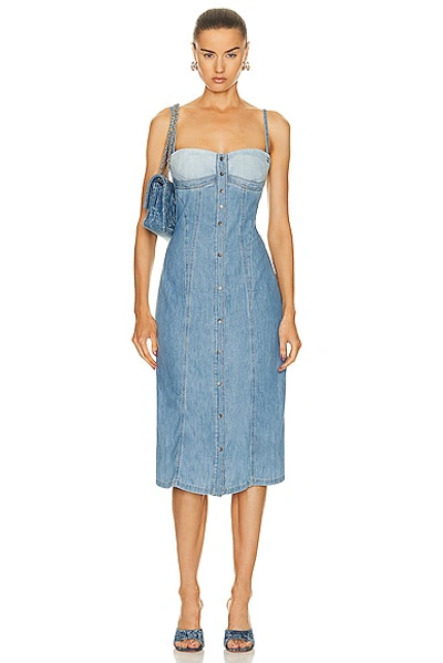 Diesel Strappy Midi Dress In Fix Denim In Blue