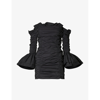 Rotate Birger Christensen Rotate Ruffled Mini Dress In Black