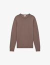 Reiss Mens Brown Sugar Wessex Crewneck Merino-wool Jumper