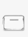 Horizn Studios Light Quartz Grey Logo-patch Transparent Liquids Acetate Wash Bag