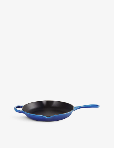 Le Creuset Azure Blue Signature Round Cast Iron Skillet In Azure Blue