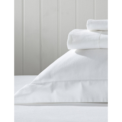The White Company White Textured Super-king Cotton Flat Sheet