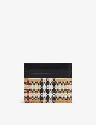 Burberry Archive Beige Sandon Check-print Faux-leather Card Holder