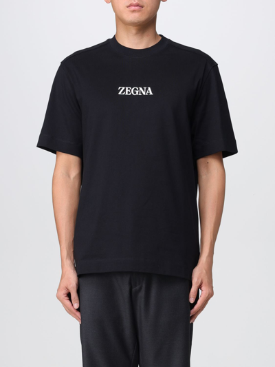 Zegna T-shirt  Men Color Blue In Black