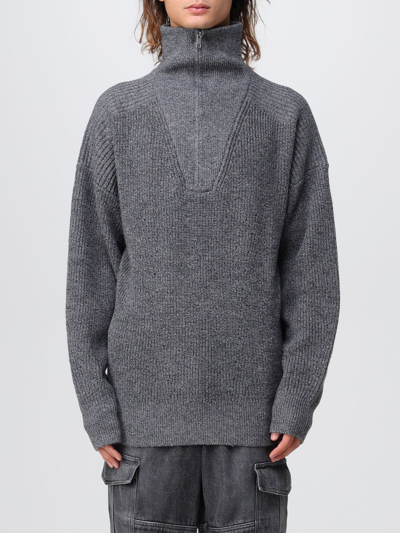 Isabel Marant Rib Knit Zip-up Sweater In Grey