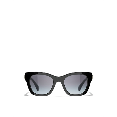 Pre-owned Chanel Womens Black Ch5478 Square-frame Acetate Sunglasses