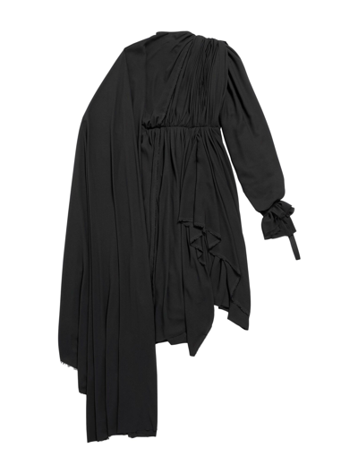 Balenciaga All In Dress Light Technical Crepe In Black