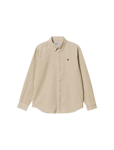 Carhartt L/s Madison Cord Shirt Wall Black In Nude & Neutrals