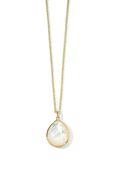 Ippolita 18kt Yellow Gold Rock Candy Medium Teardrop Mother-of-pearl Necklace In Mother Of Pearl