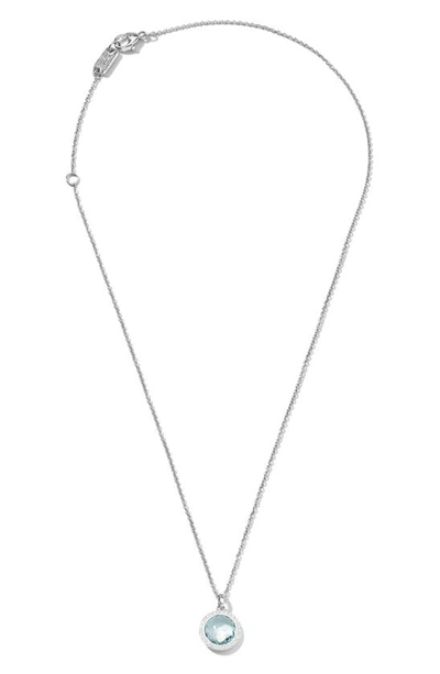 Ippolita Lollipop Mini Pendant Necklace In Blue/silver
