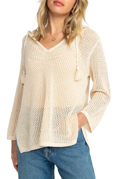 Roxy Juniors After Beach Break Poncho Hoodie In Tapioca